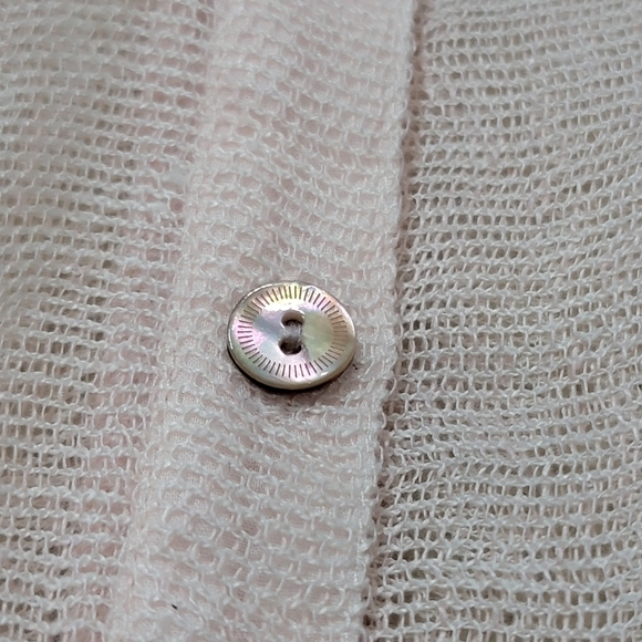 Eileen Fisher Organic Linen Fishnet Tunic size S/M Light Pink - Picture 6 of 11